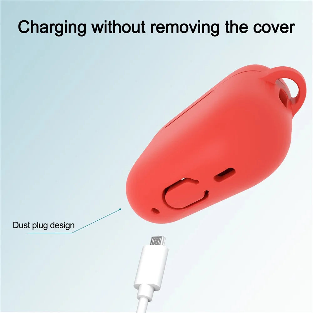 For AirPods Pro 2 Silicone Cover Neck Rope Hanging Buckle Ear Hook 6-in-1 Anti-lost Accessories Kit - Red - 3