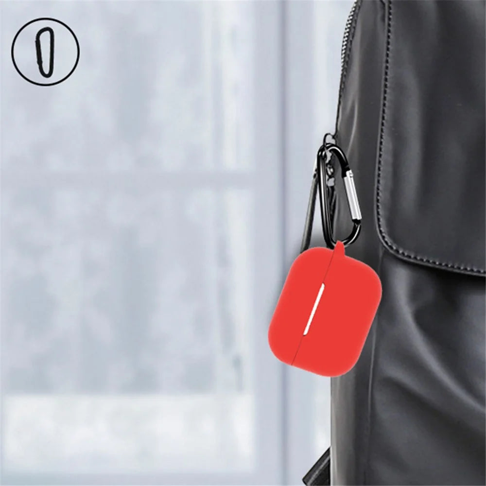 For AirPods Pro 2 Silicone Cover Neck Rope Hanging Buckle Ear Hook 6-in-1 Anti-lost Accessories Kit - Red - 5