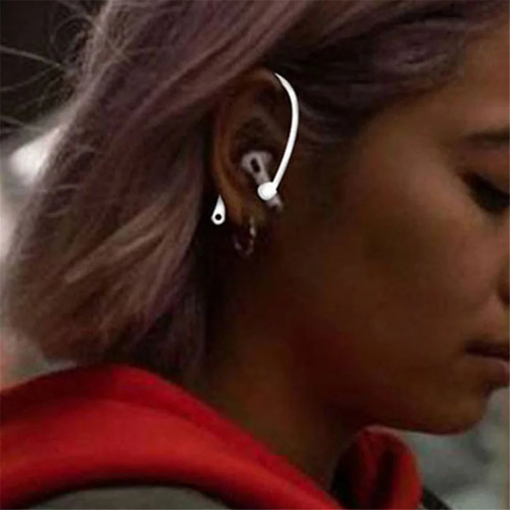 For AirPods Pro 2 Silicone Cover Neck Rope Hanging Buckle Ear Hook 6-in-1 Anti-lost Accessories Kit - Red - 6
