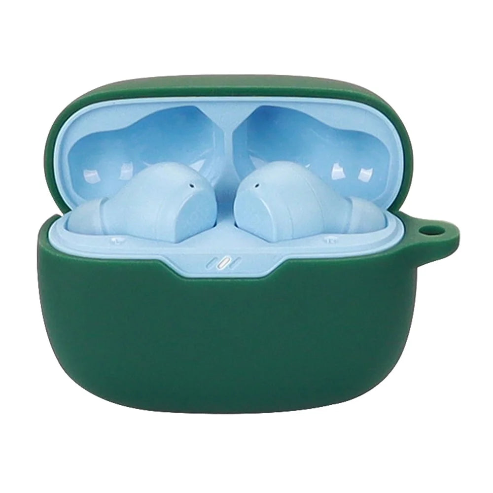 Silicone Case for JBL Wave Beam Bluetooth-compatible Earbuds, Anti-drop Earphone Cover with Hook - Green - 2