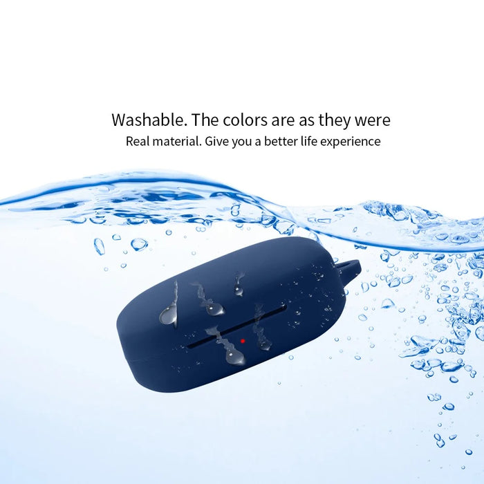 For OnePlus Buds Pro 2 Soft Silicone Bluetooth-compatible Earphones Case with Anti-lost Buckle - Dark Blue - 4