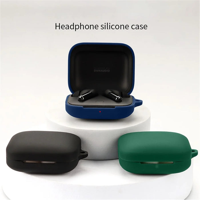 For OnePlus Buds Pro 2 Soft Silicone Bluetooth-compatible Earphones Case with Anti-lost Buckle - Dark Blue - 6