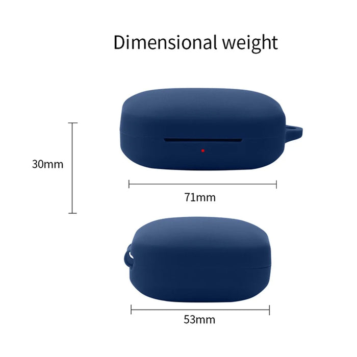 For OnePlus Buds Pro 2 Soft Silicone Bluetooth-compatible Earphones Case with Anti-lost Buckle - Dark Blue - 7