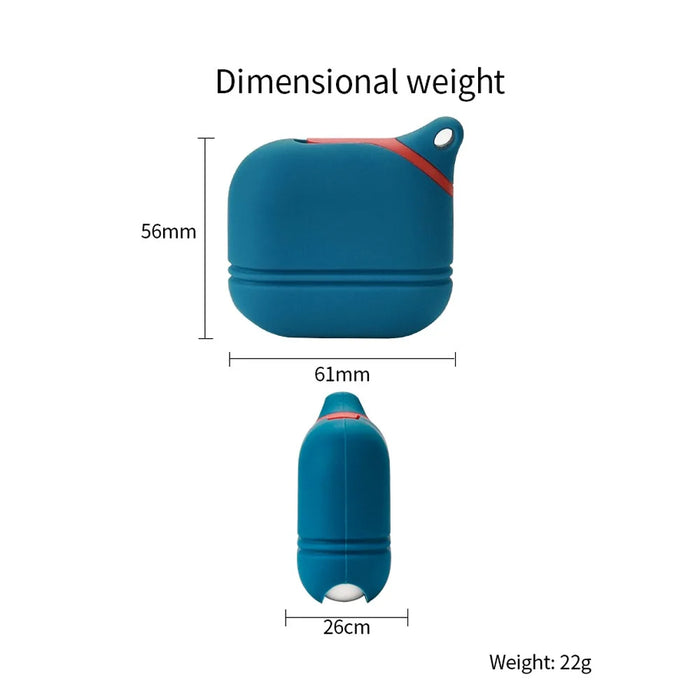 For Apple AirPods 3 Soft Silicone Protective Case Wireless Earphones Portable Cover with Carabiner - Blue - 5