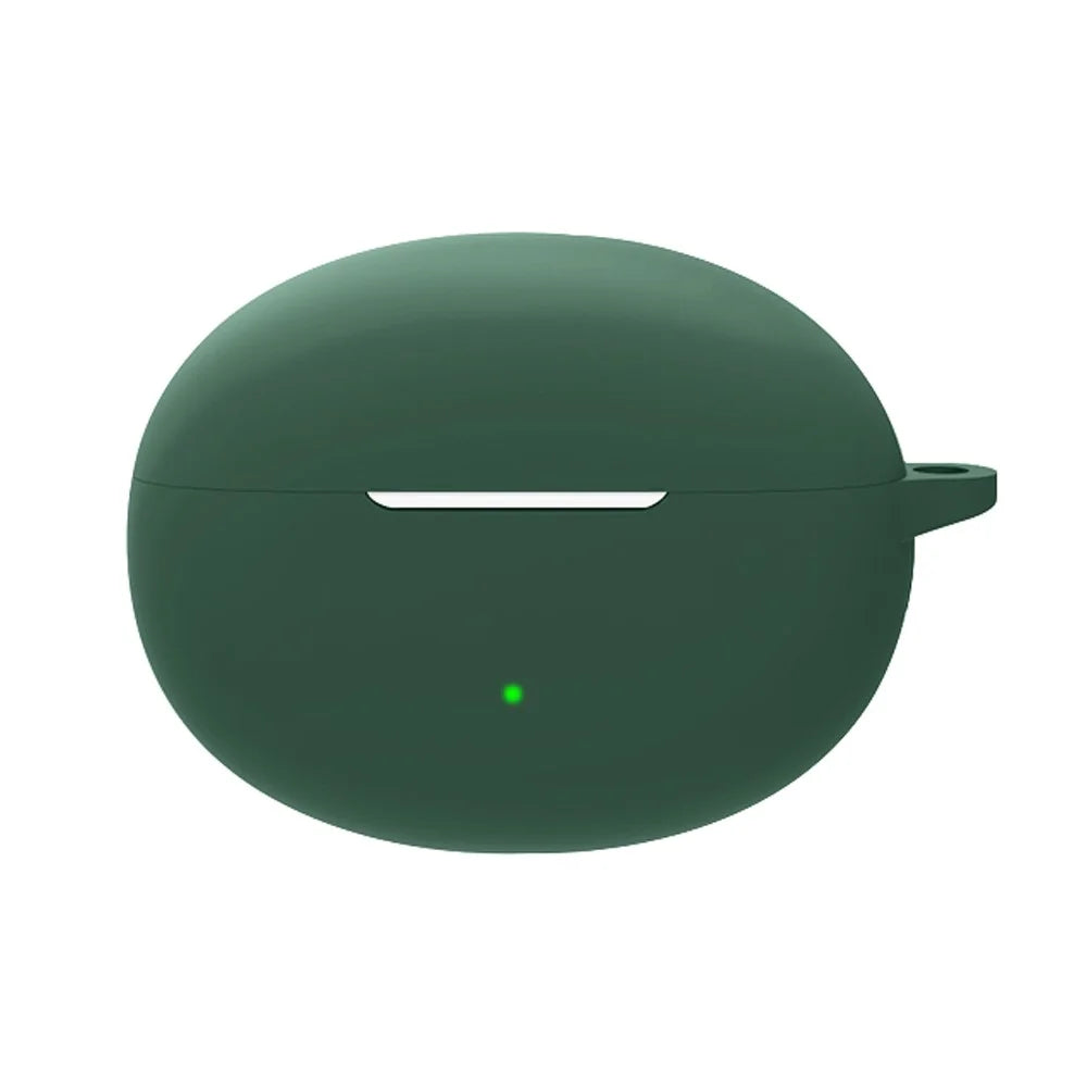 Silicone Case for Oppo Enco Free 3 Bluetooth-compatible Earphone Charging Case Sleeve Cover with Buckle - Blackish Green - 6