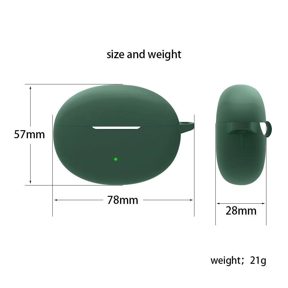 Silicone Case for Oppo Enco Free 3 Bluetooth-compatible Earphone Charging Case Sleeve Cover with Buckle - Blackish Green - 7