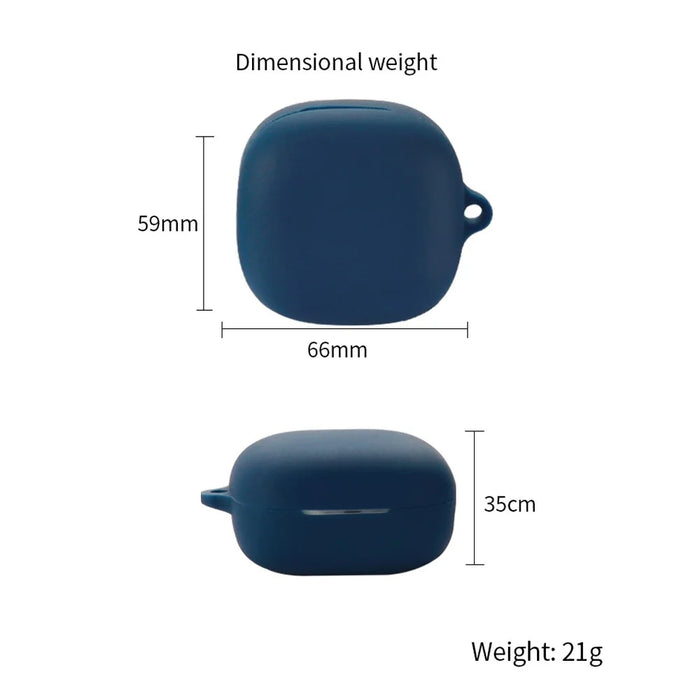 Protective Sleeve for Linklike Halo Bluetooth-compatible Earphone Charging Case Cover Silicone Case with Buckle - Dark Blue - 5