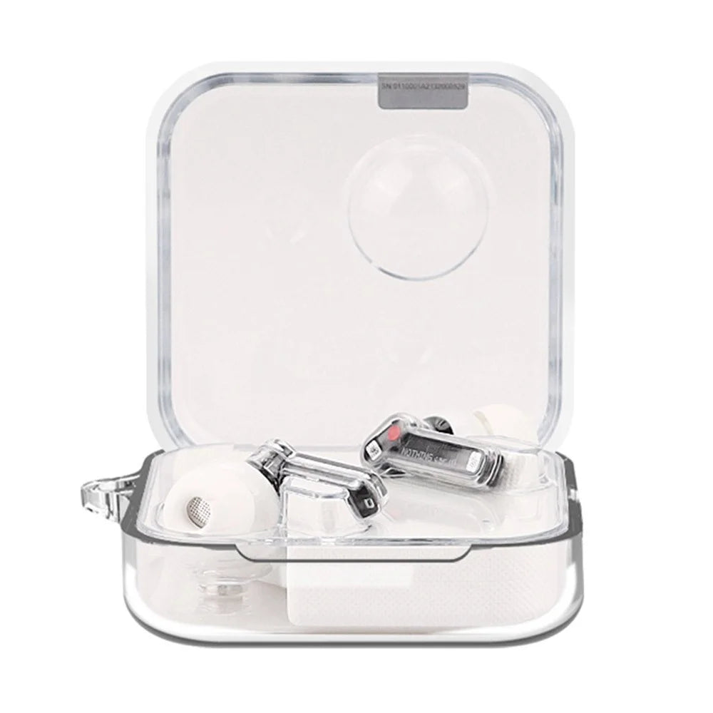 For Nothing Ear (2) Silicone Cover Wireless Bluetooth-compatible Earphone Dust-proof Case with Anti-lost Buckle - Transparent - 1