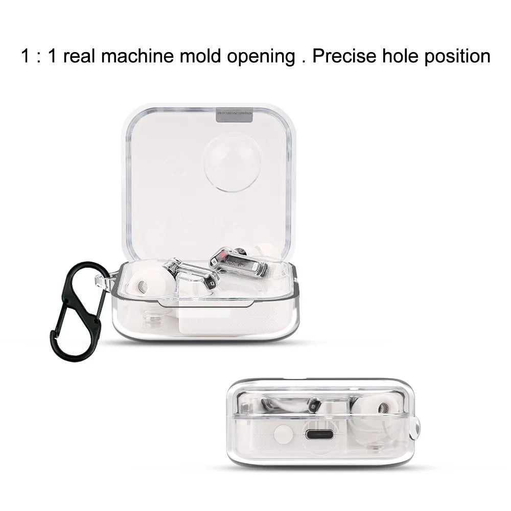 For Nothing Ear (2) Silicone Cover Wireless Bluetooth-compatible Earphone Dust-proof Case with Anti-lost Buckle - Transparent - 2