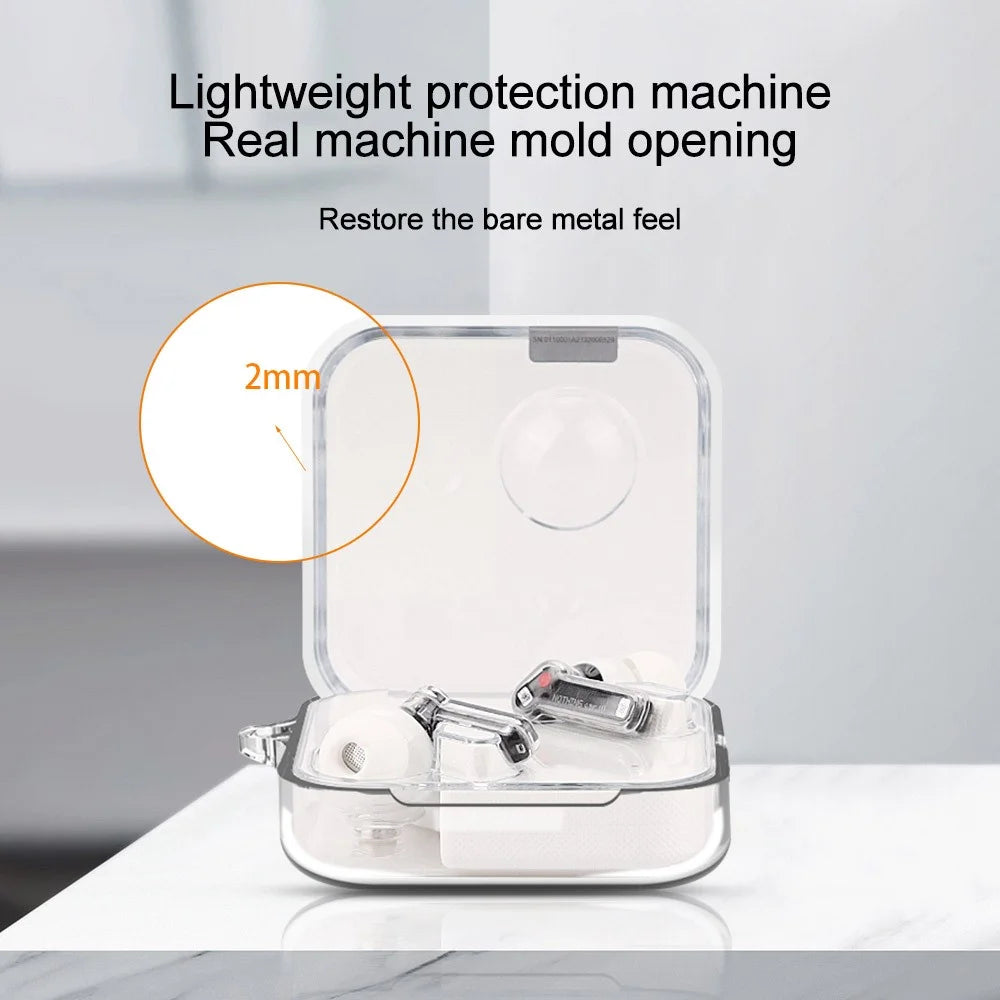 For Nothing Ear (2) Silicone Cover Wireless Bluetooth-compatible Earphone Dust-proof Case with Anti-lost Buckle - Transparent - 3