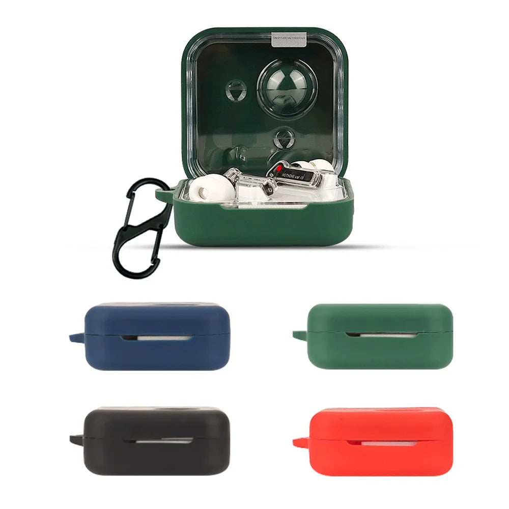For Nothing Ear (2) Silicone Cover Wireless Bluetooth-compatible Earphone Dust-proof Case with Anti-lost Buckle - Transparent - 5