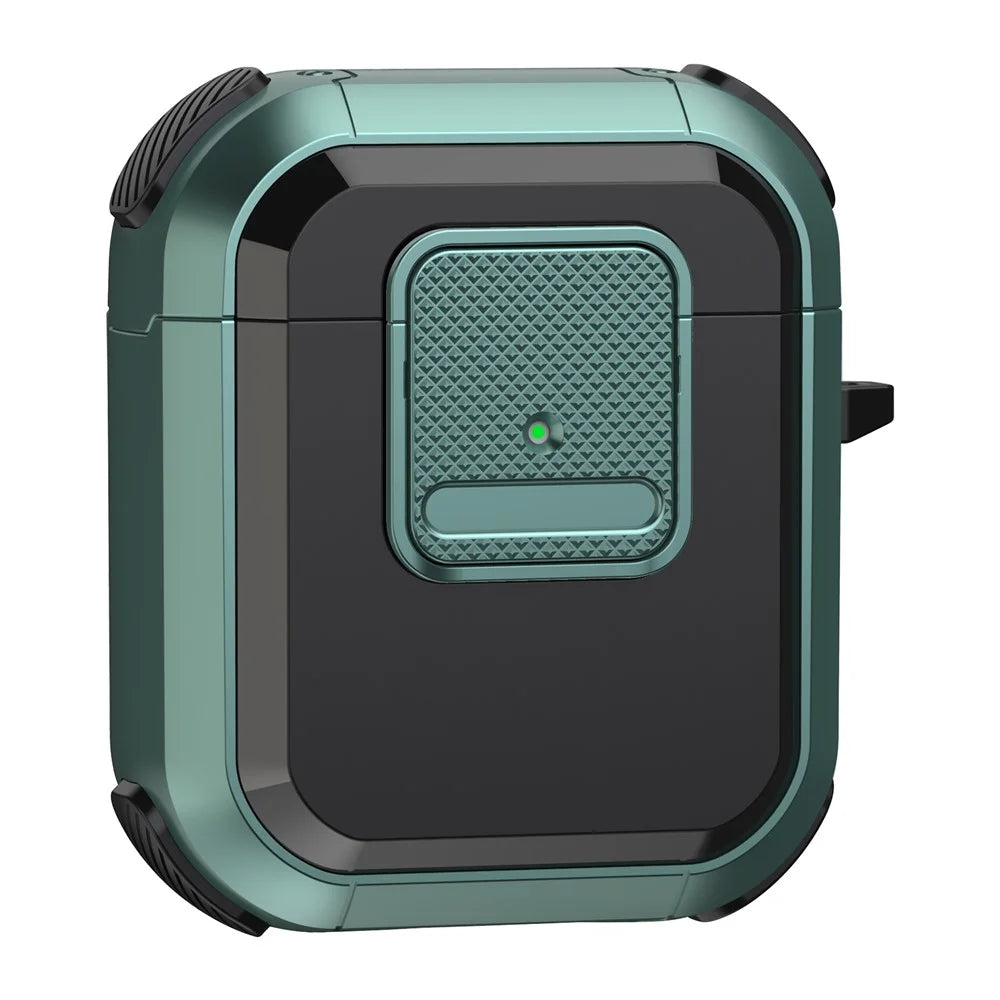 For Apple AirPods with Charging Case (2016) / (2019) / AirPods with Wireless Charging Case (2019) TPU PC Cover - Blackish Green - 1