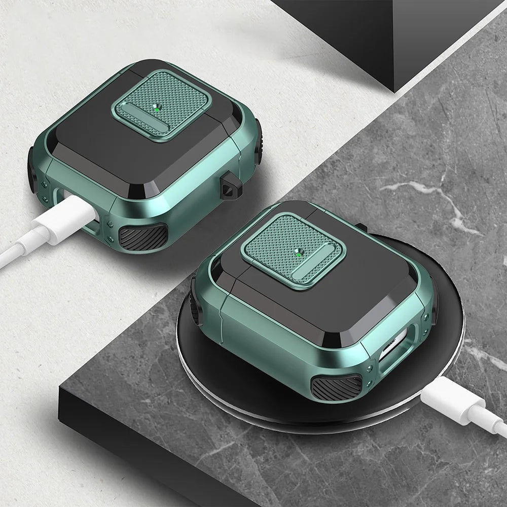For Apple AirPods with Charging Case (2016) / (2019) / AirPods with Wireless Charging Case (2019) TPU PC Cover - Blackish Green - 2