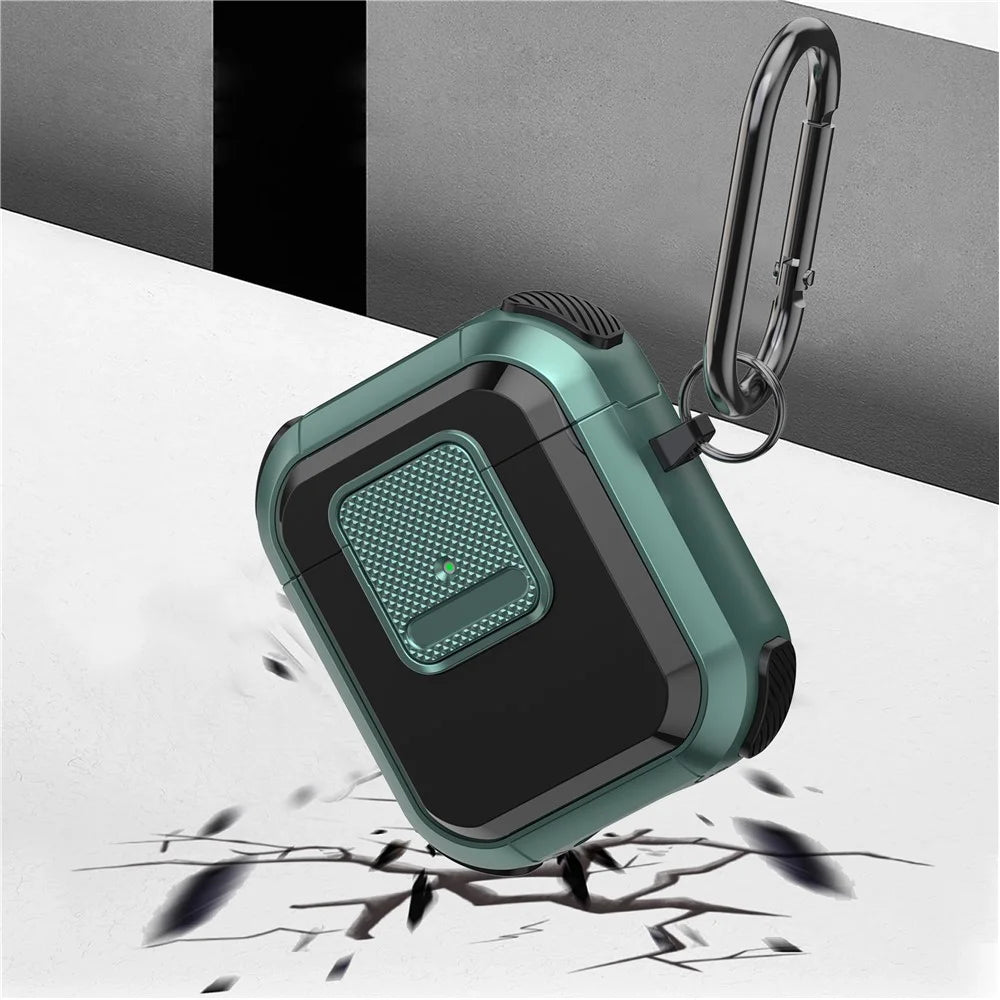 For Apple AirPods with Charging Case (2016) / (2019) / AirPods with Wireless Charging Case (2019) TPU PC Cover - Blackish Green - 4