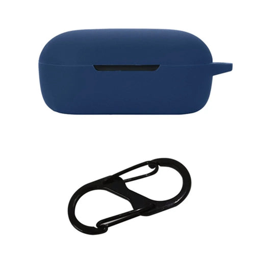 For BOAT Airdopes 441 Protective Sleeve with Buckle Bluetooth-compatible Earphone Charging Case Silicone Cover - Dark Blue - 1