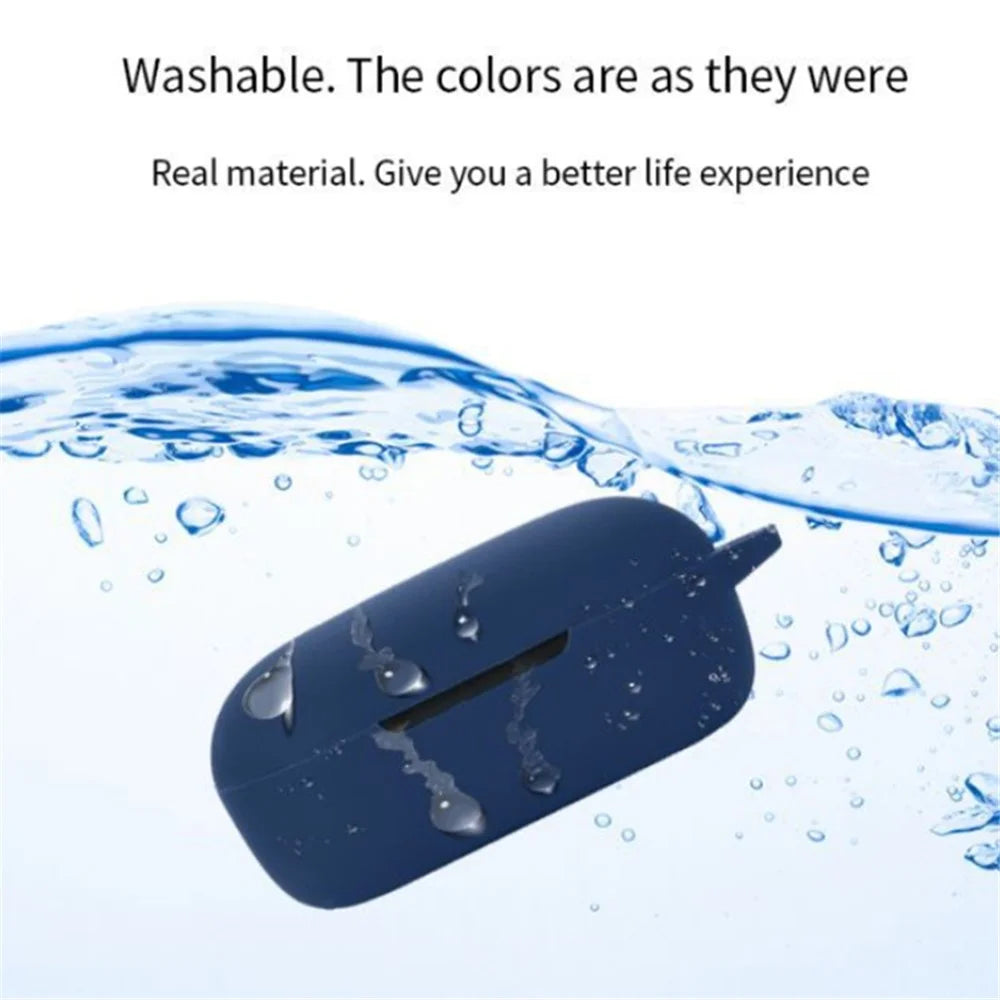 For BOAT Airdopes 441 Protective Sleeve with Buckle Bluetooth-compatible Earphone Charging Case Silicone Cover - Dark Blue - 2