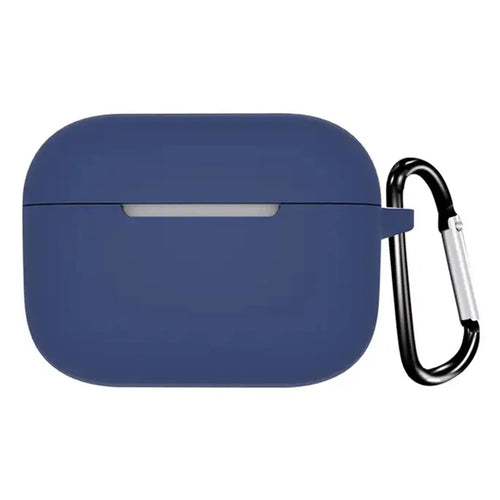 Anti-dust Silicone Cover for BOAT Airdopes 161 Bluetooth-compatible Earphone Protective Sleeve with Carabiner - Dark Blue - 1