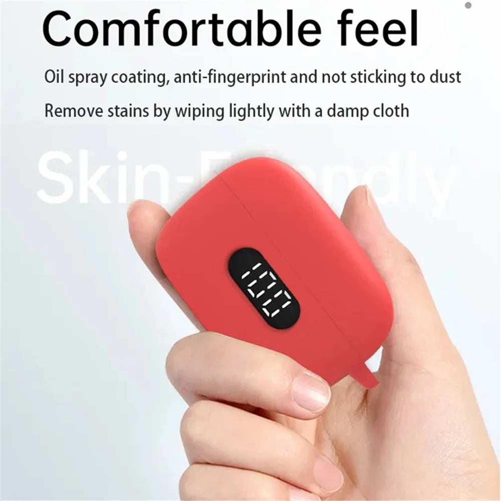 Drop-proof Silicone Cover for BOAT Airdopes 121 Pro Bluetooth-compatible Earphone Protective Sleeve with Carabiner - Red - 4
