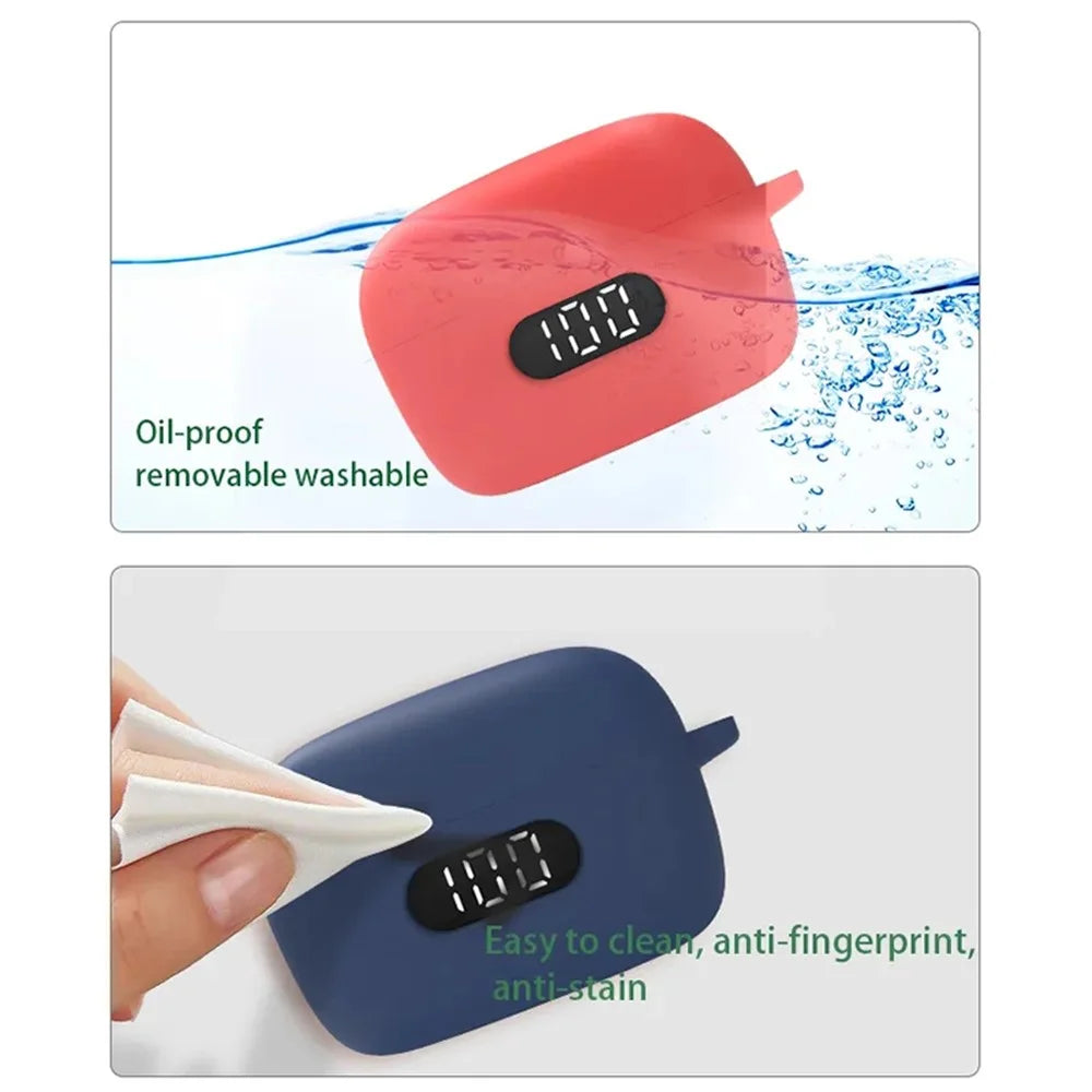 Drop-proof Silicone Cover for BOAT Airdopes 121 Pro Bluetooth-compatible Earphone Protective Sleeve with Carabiner - Red - 5
