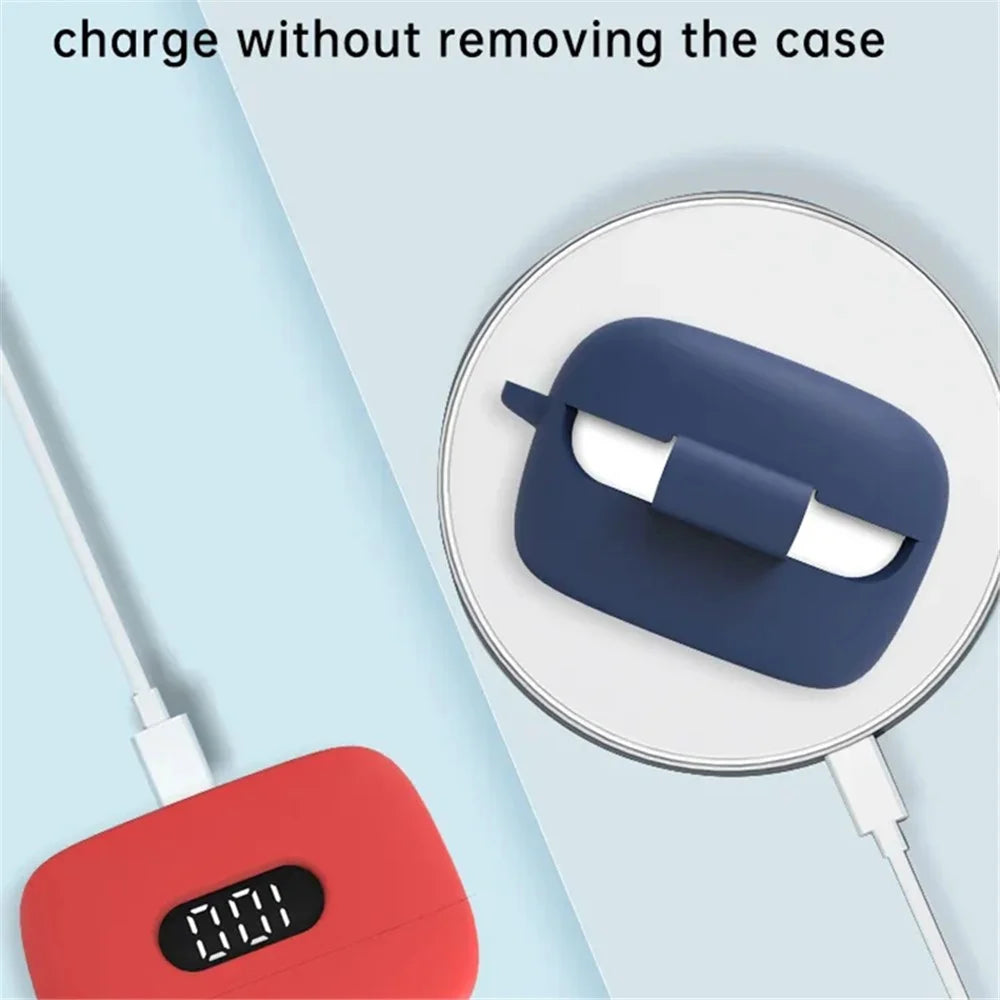Drop-proof Silicone Cover for BOAT Airdopes 121 Pro Bluetooth-compatible Earphone Protective Sleeve with Carabiner - Red - 6