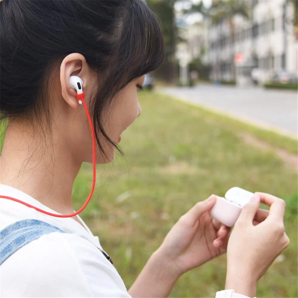 For AirPods Pro 2 6-in-1 Silicone Protective Cover + Anti-lost Rope + Storage Case + Brush + Watch Band Earbud Holder + Hand Rope - Pink - 3