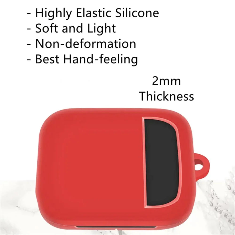 For OnePlus Buds Pro Silicone Cover Anti-lost Rope Hanging Buckle Ear Hook Brush Storage Bag 6-in-1 Accessories Kit - Red - 2