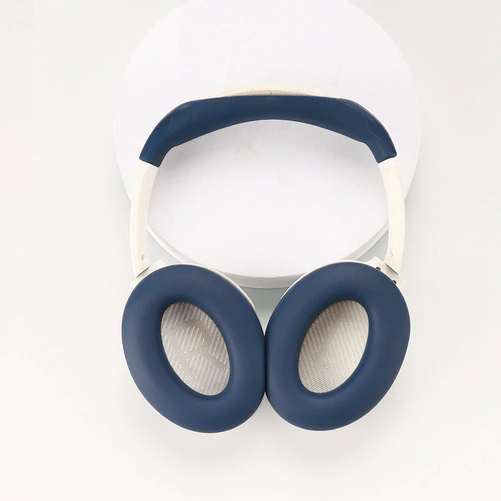 For Bose QC45 / QC35 / QC25 / QC15 / AE2 1 Pair Silicone Headphone Earpads Caps+1 Head Beam Cover - Dark Blue - 2