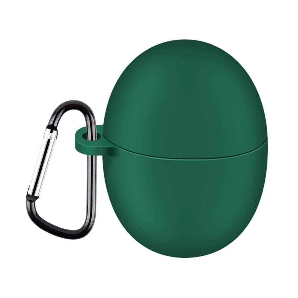 Silicone Case for Huawei FreeBuds 5 Protective Cover Anti-Fall Bluetooth-compatible Headset Protector with Hook - Blackish Green - 1