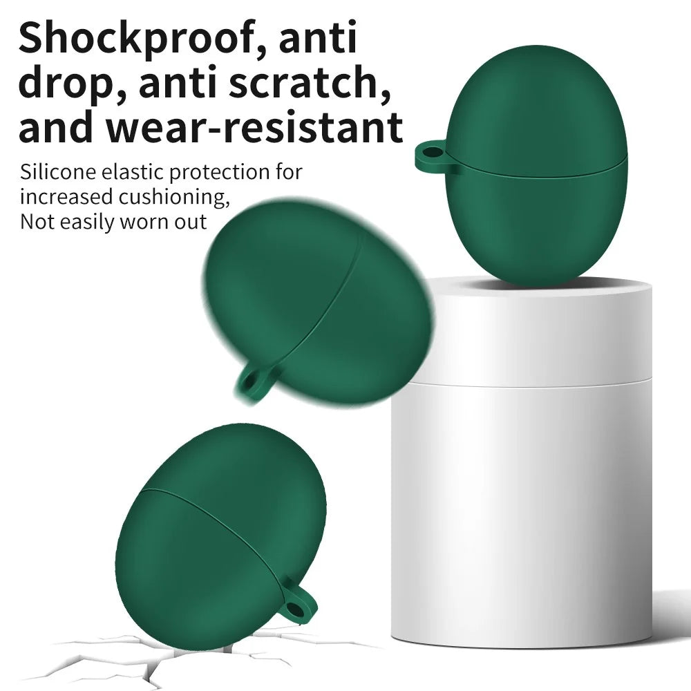 Silicone Case for Huawei FreeBuds 5 Protective Cover Anti-Fall Bluetooth-compatible Headset Protector with Hook - Blackish Green - 2