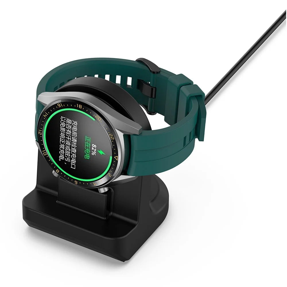 For Honor Watch GS 3i (MNS-B39) Silicone Stand Charger Charging Base Holder with Integrated Cable Management Slot (Cable Not Included) - Black - 2
