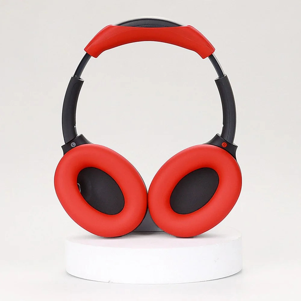 1 Pair Silicone Earpad Case with 1 Head Beam Cover for Sony WH-CH720N Headphone - Red - 2