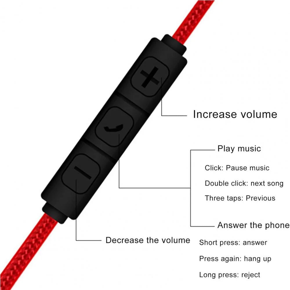 1.2m 3.5mm to 3.5mm Male to Male Stereo Audio Aux Cable Headphone Cord with Press Key Volume Control Mic - Black - 7