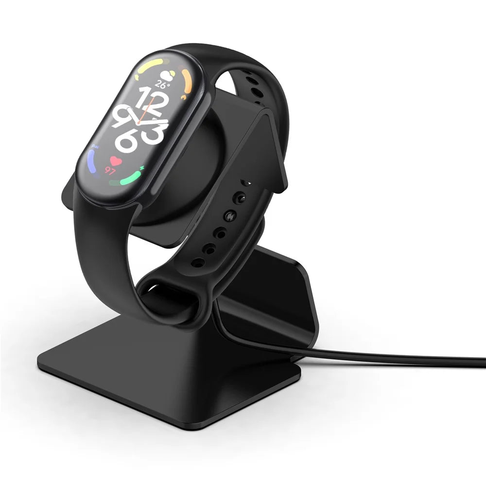 For Xiaomi Smart Band 8 Watch Charger Holder Metal Smart Watch Charger Stand (Without Charger) - Black - 7