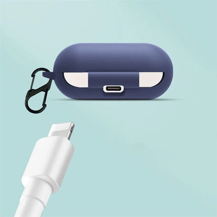 For Sony WF-C700N Silicone Cover Bluetooth-compatible Earphone Protective Case with Anti-lost Buckle - Dark Blue - 5