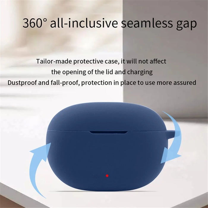 Silicone Case for Beats Studio Buds+ Bluetooth-compatible Earphone, Anti-drop Earbud Cover with Hanging Buckle - Dark Blue - 2