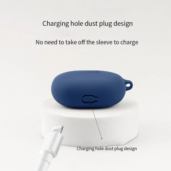 Silicone Case for Beats Studio Buds+ Bluetooth-compatible Earphone, Anti-drop Earbud Cover with Hanging Buckle - Dark Blue - 6