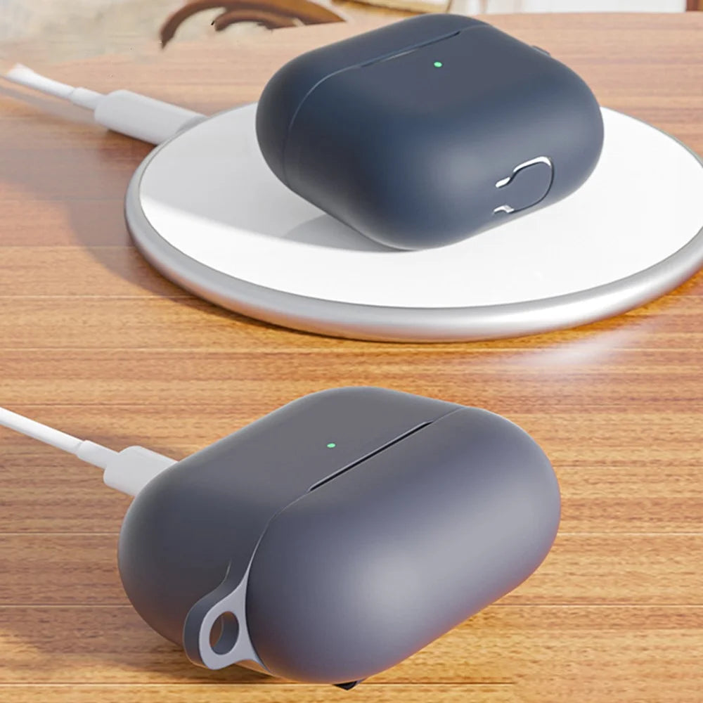 For Apple AirPods 3 6-in-1 Silicone Case Anti-lost Lanyard Watch Band Holder Ear Hanger Ear Cap Storage Box - Midnight Blue - 3