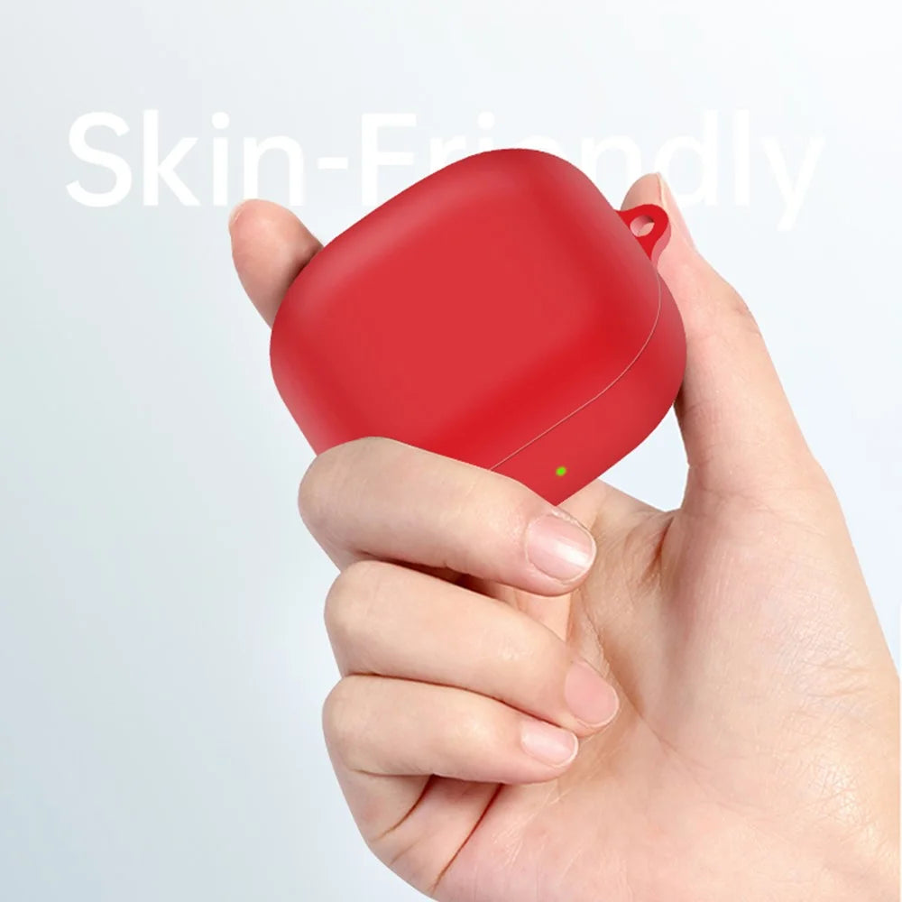 For Samsung Galaxy Buds2 Pro / Buds 2 / Live / Pro Silicone Cover Bluetooth-compatible Earphone Anti-drop Case with Anti-lost Buckle - Red - 2