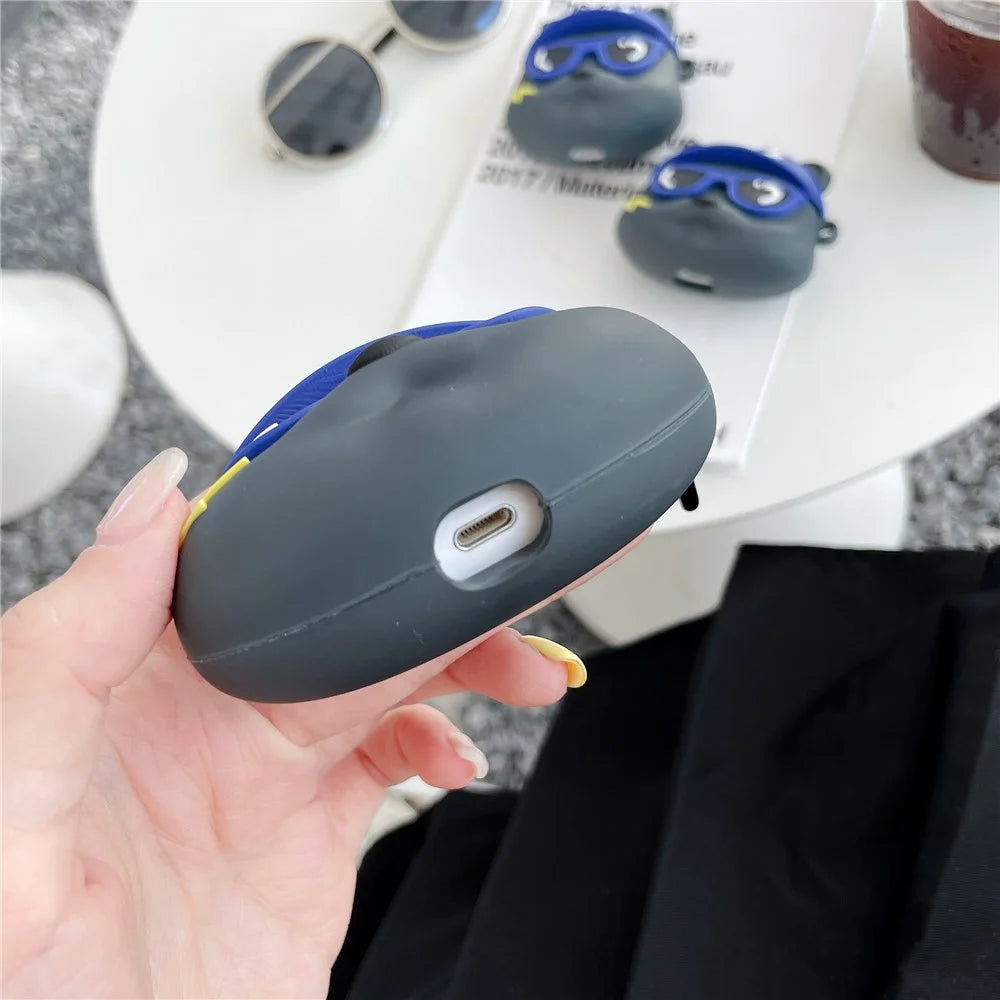 Earphones Case for Apple AirPods with Charging Case (2016) / (2019) / AirPods with Wireless Charging Case (2019) , Little Bear Silicone Cover with Keychain - 5