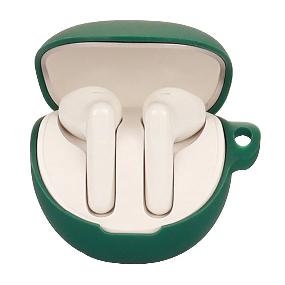 For Oppo Enco R2 Earphone Anti-drop Case Silicone Protective Cover with Anti-lost Buckle - Blackish Green - 2