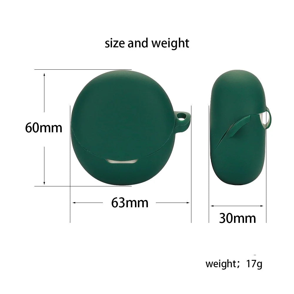 For Oppo Enco R2 Earphone Anti-drop Case Silicone Protective Cover with Anti-lost Buckle - Blackish Green - 7
