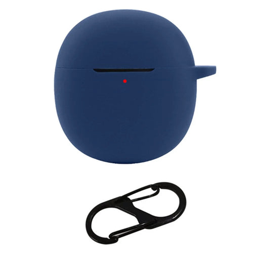 For vivo TWS Air Pro Earphone Silicone Protective Case Anti-drop Cover with Anti-lost Buckle - Dark Blue - 1