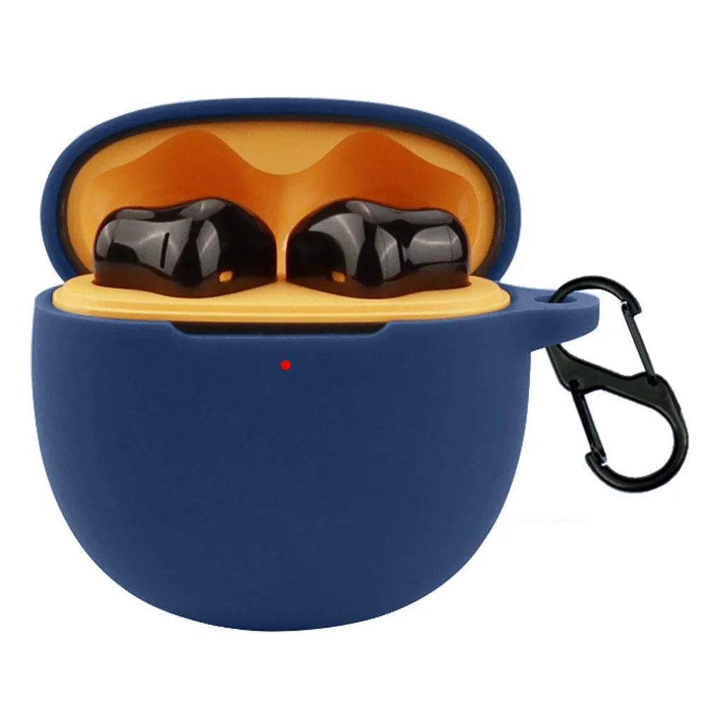 For vivo TWS Air Pro Earphone Silicone Protective Case Anti-drop Cover with Anti-lost Buckle - Dark Blue - 2