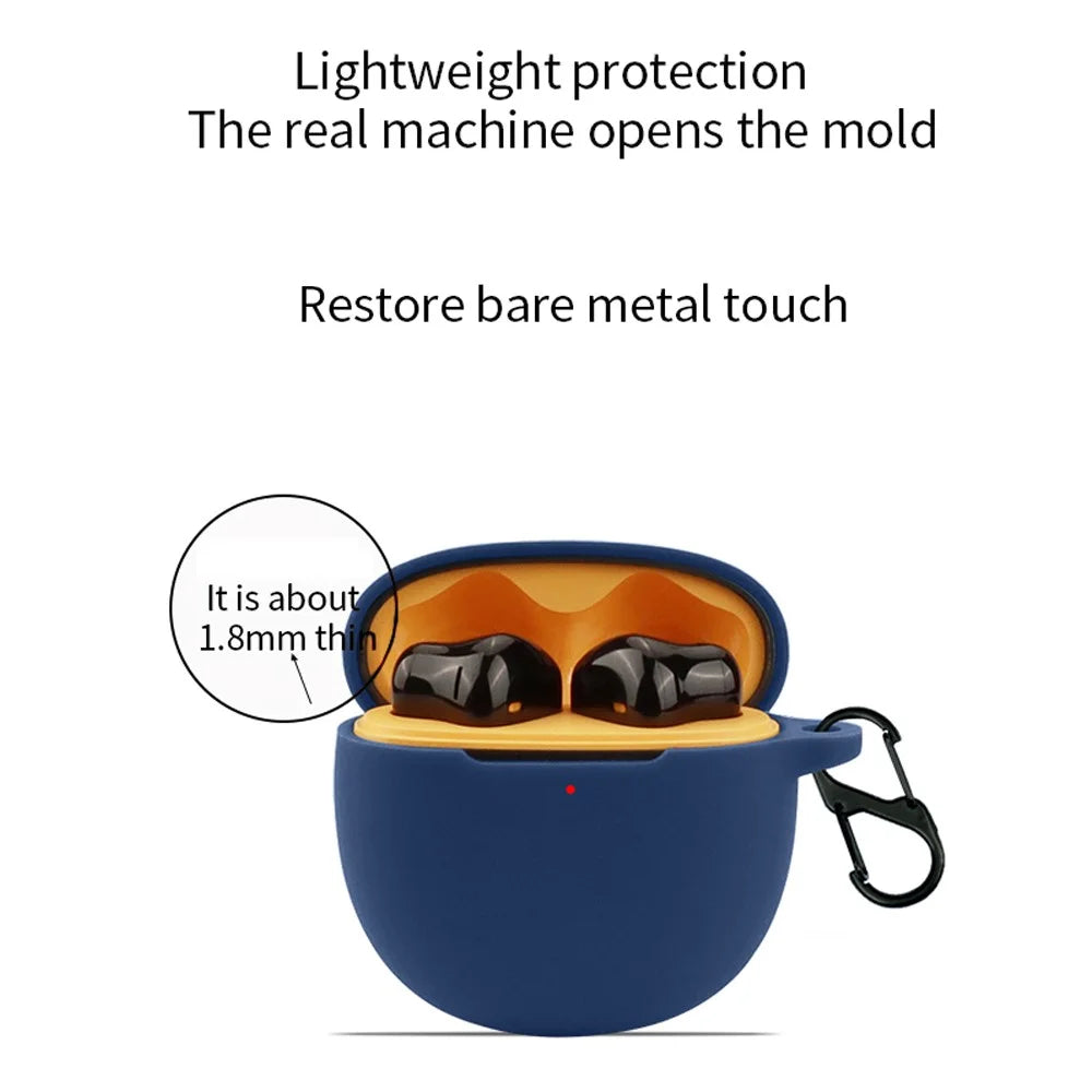For vivo TWS Air Pro Earphone Silicone Protective Case Anti-drop Cover with Anti-lost Buckle - Dark Blue - 4