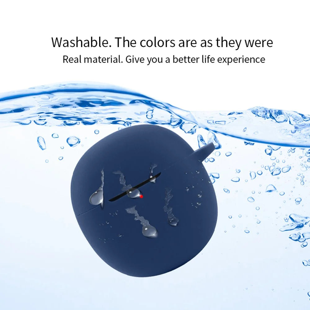 For vivo TWS Air Pro Earphone Silicone Protective Case Anti-drop Cover with Anti-lost Buckle - Dark Blue - 5