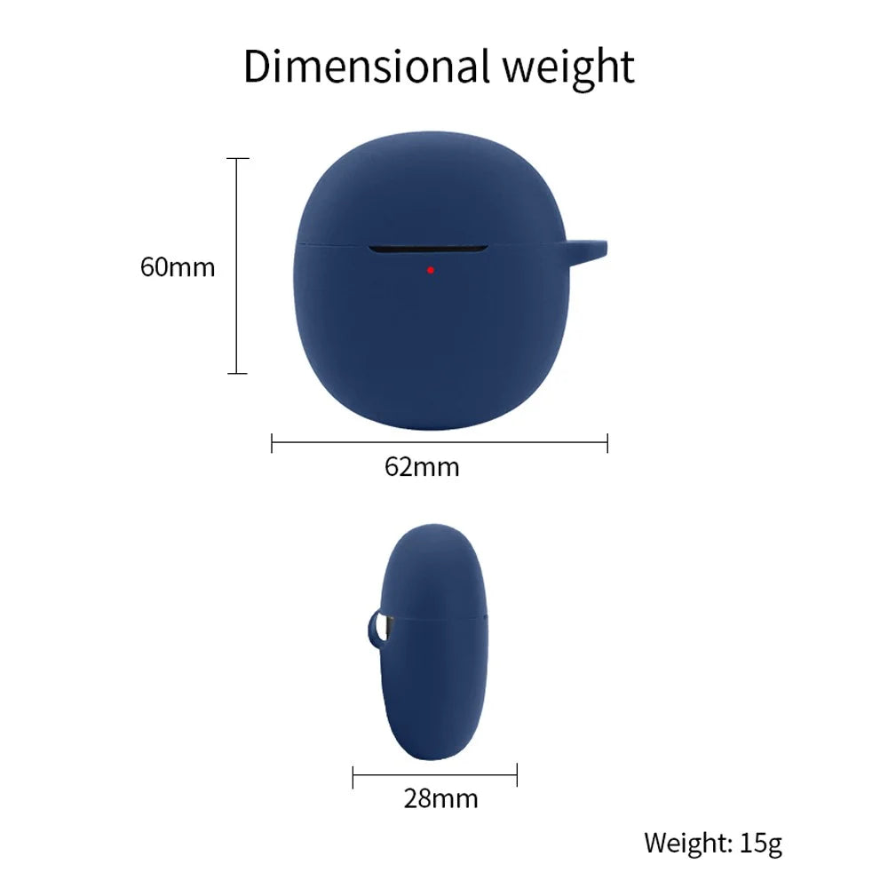 For vivo TWS Air Pro Earphone Silicone Protective Case Anti-drop Cover with Anti-lost Buckle - Dark Blue - 6