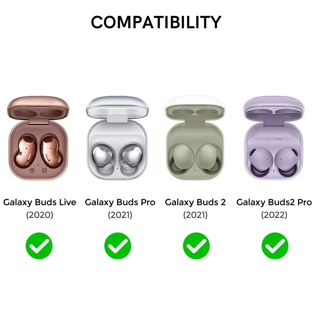 AHASTYLE DD-WG01 IMD Earphone Case for Samsung Galaxy Buds Pro / Buds Live / Buds2 / Buds Pro 2 , Hard PC Full Body Protection Cover - White Marble - 5