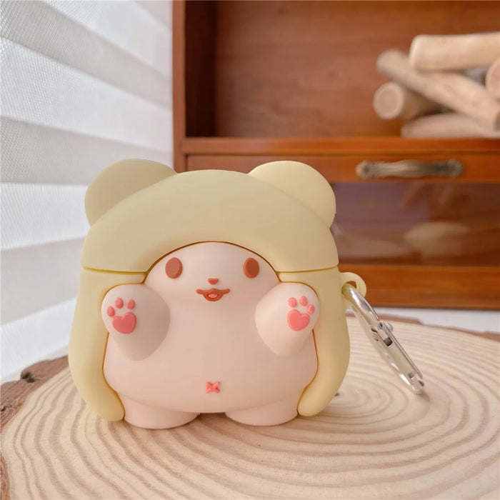 Anti-drop Silicone Case for Apple AirPods 3 , Cape Bear Design Bluetooth-compatible Earbud Cover with Carabiner - 3