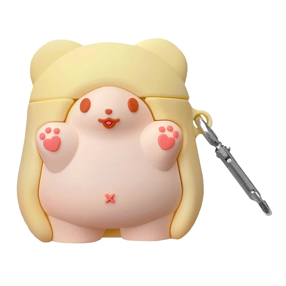 Earphone Silicone Case for Apple AirPods Pro , Cape Bear Design Anti-drop Earbud Cover with Carabiner - 1
