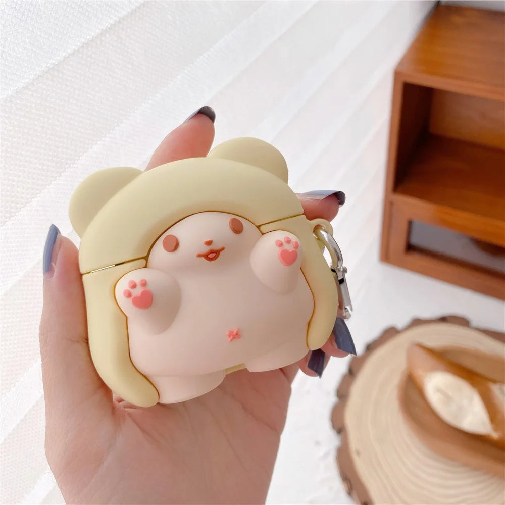 Earphone Silicone Case for Apple AirPods Pro , Cape Bear Design Anti-drop Earbud Cover with Carabiner - 2